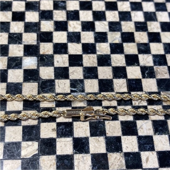 14K YELLOW GOLD CLASSIC ROPE CHAIN NECKLACE 24” - Picture 6 of 10